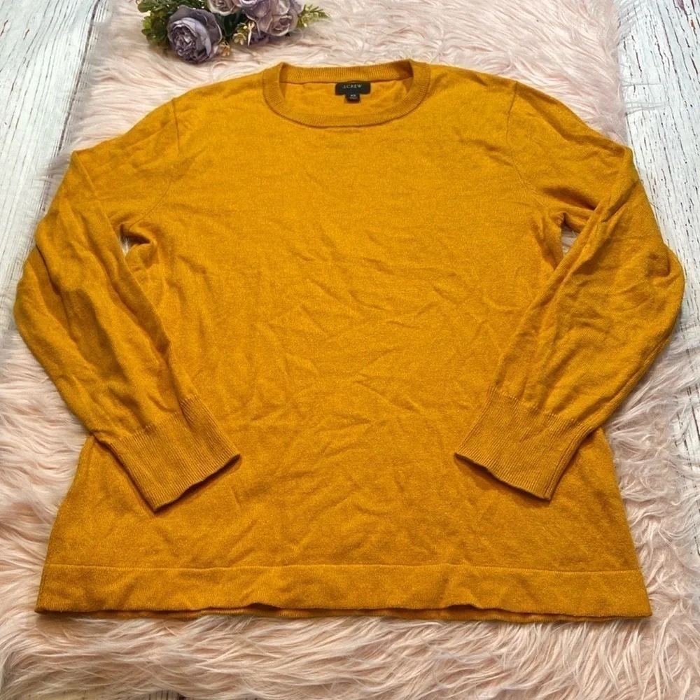 J. Crew Cotton Men's Rustic Yellow Crewneck Sweater